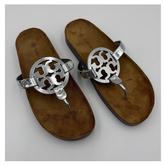 Tory Burch Shoes - NEW Tory Burch Miller Cloud Metallic Medallion Thong Sandals 9W